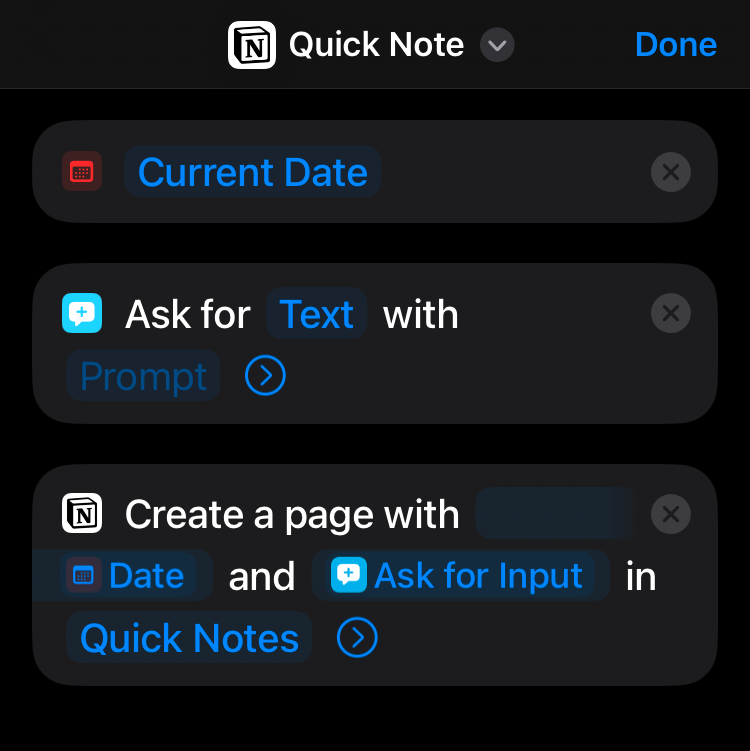 Notion Shortcut Workflow